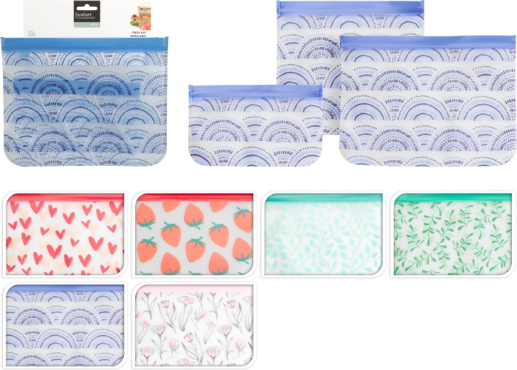 Set de pungi transparente resigilabile (3 buc)