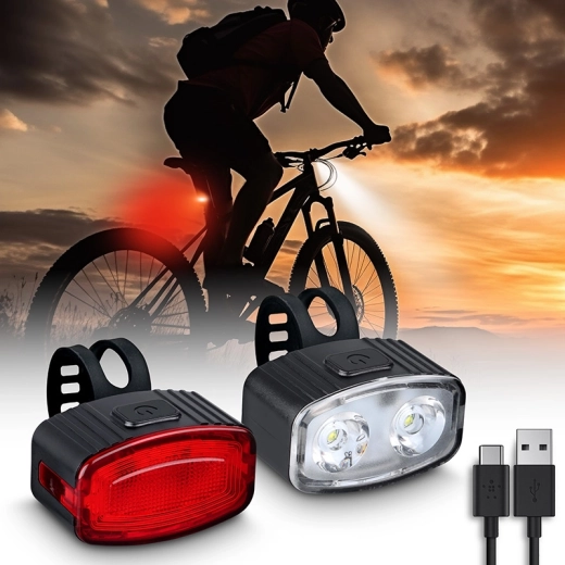 Solight set de lumini pentru bicicletă reîncărcabile 160 lm (față + spate)