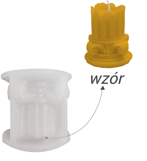 Mold din silicon pentru lumânări cu motiv de coloană