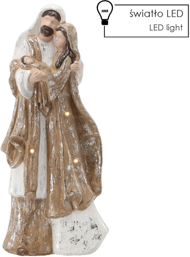 Figurină de Crăciun Sfânta Familie cu iluminare LED 55 cm