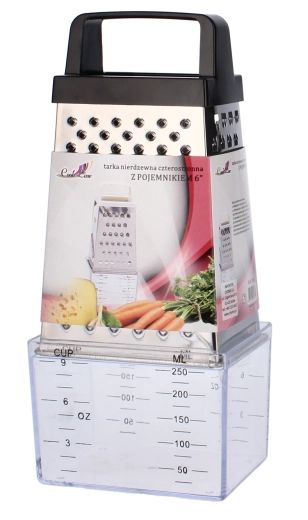 Răzătoare din inox cu patru fețe și recipient 20 cm