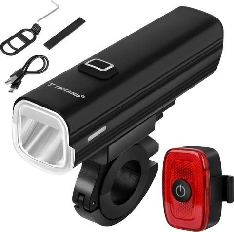 Lumină LED pentru bicicletă Trizand 1000 lm – set față și spate