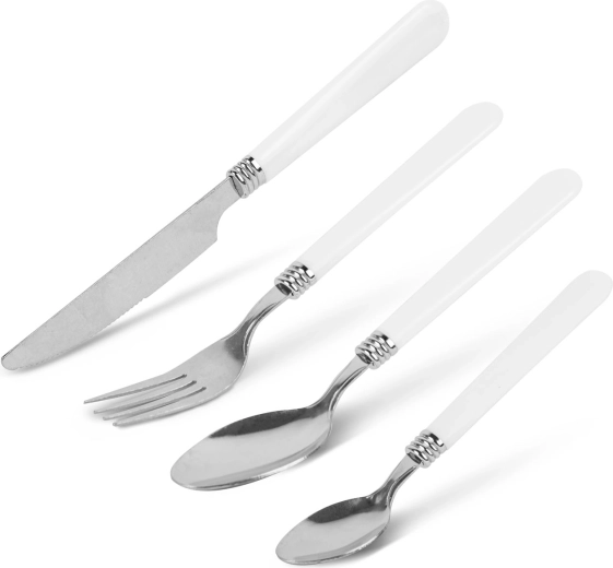 Set de tacâmuri cu organizator pentru scurgere, alb, 16 piese