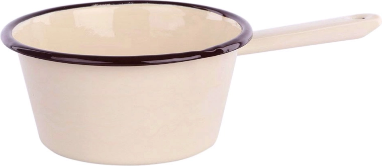 Ibric emailat Silesia 0,6 l crem cu cioc 14 cm