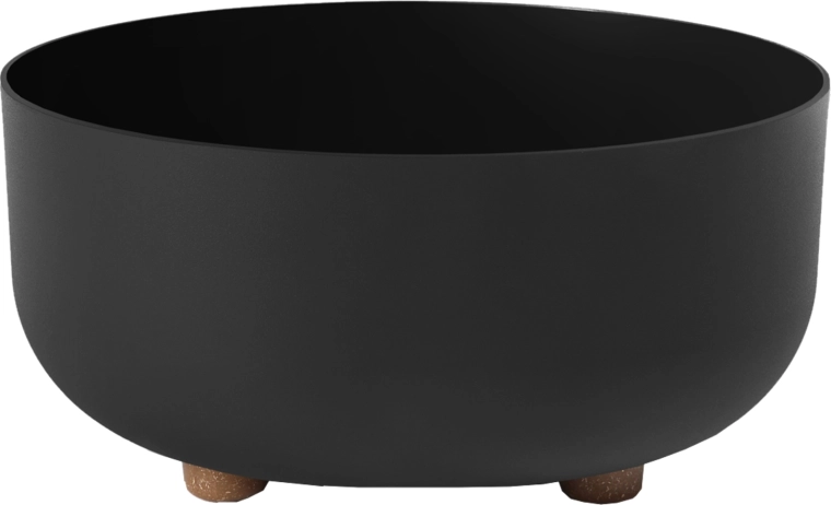 Vas pentru plante Sofia 30 cm negru cu picioare din lemn LAMELA