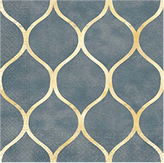 Șervețele cu model auriu, 3 straturi, 33 × 33 cm