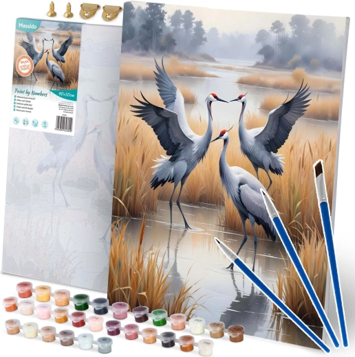Pictură după numere 40 × 50 cm – cocori MASSIDO