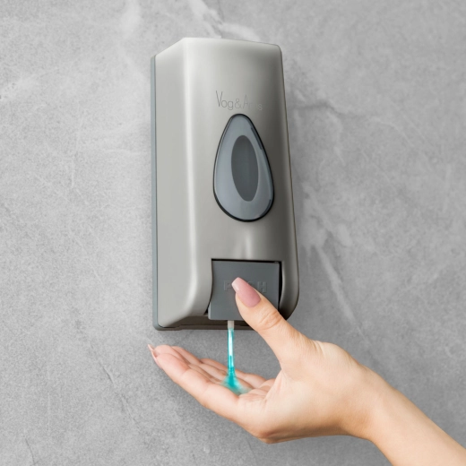 Dozator manual de săpun montat pe perete, 350 ml – Argintiu