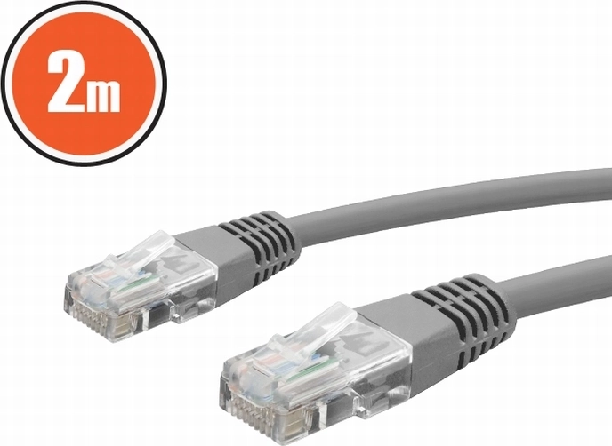 Cablu patch de rețea CAT5e UTP 2 m, gri