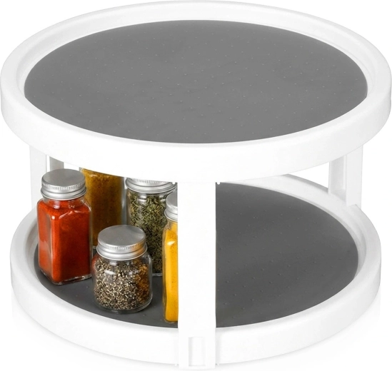 Organizator de bucătărie rotativ, cu două niveluri, pentru condimente 25 × 15,5 cm