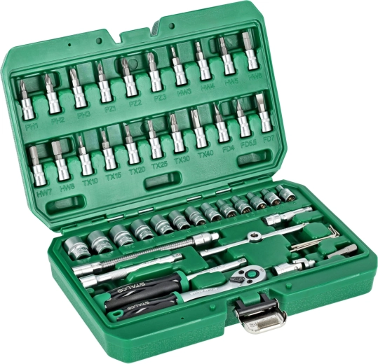 Set Stalco de chei tubulare și biți 1/4" (48 piese) în valiză