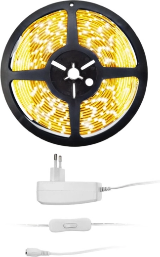 Bandă luminoasă LED Solight cu adaptor, 5 m, alb cald