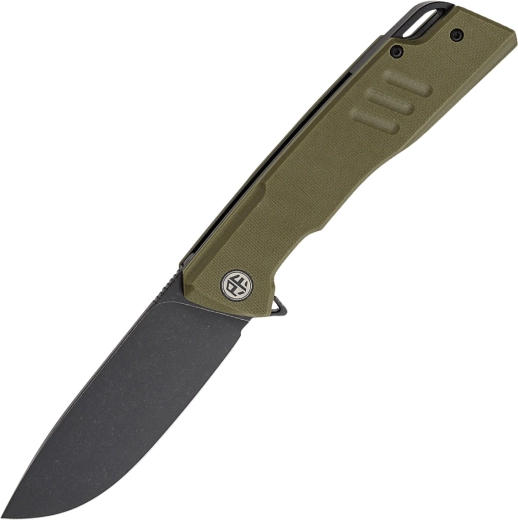 Petrified Fish Loco cuțit de buzunar 9,4 cm, black stonewash, G10 verde