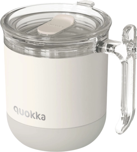 Cană termică din oțel inoxidabil Quokka Wave ivory gri 260 ml