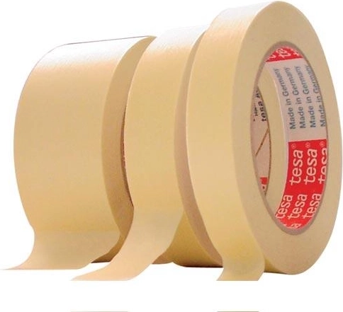 Bandă de mascare creponată 30 mm × 50 m galbenă Tesa