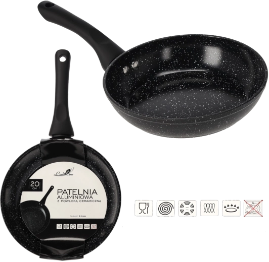 Tigaie din aluminiu 20 cm cu suprafață ceramică pentru inducție