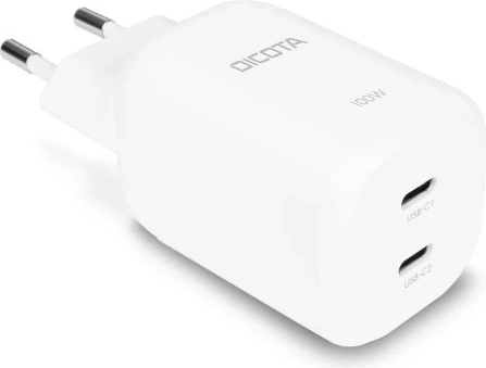 Încărcător GaN 100 W cu 2× USB-C (UE), alb