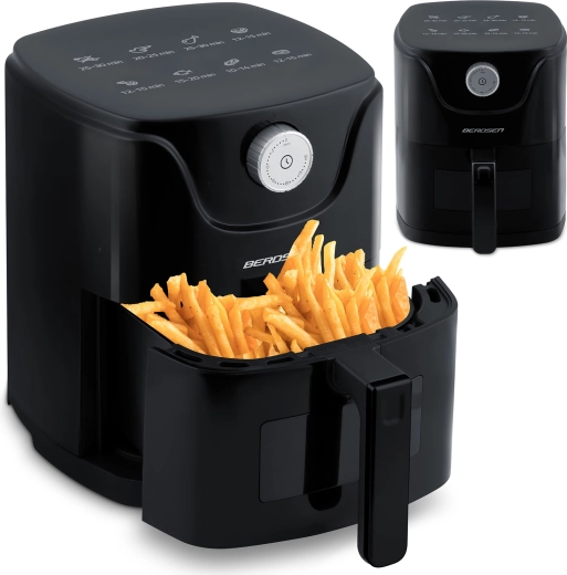 Friteuză cu aer cald BERDSEN 2,5 l 1000 W, neagră