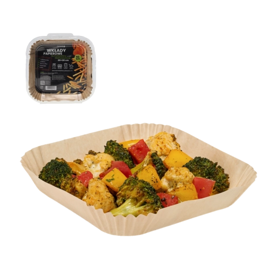 Inserții din hârtie pentru friteuză cu aer cald, 50 buc., pătrate, 20 x 4,5 cm
