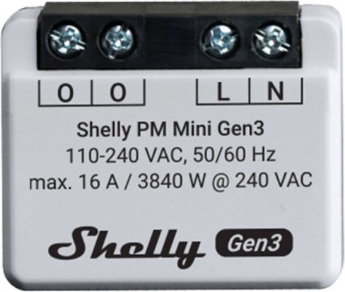 Unitate de control energie Shelly PM Mini Gen3 WiFi/Bluetooth