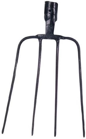 Furcă forjată cu 4 dinți, fără coadă