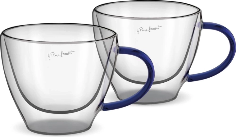 Set Lamart de pahare cu perete dublu pentru cappuccino, albastru, 190 ml, 2 bucăți
