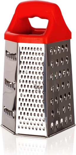 Răzătoare hexagonală din inox cu mâner roșu CULINARIA 22,5 cm