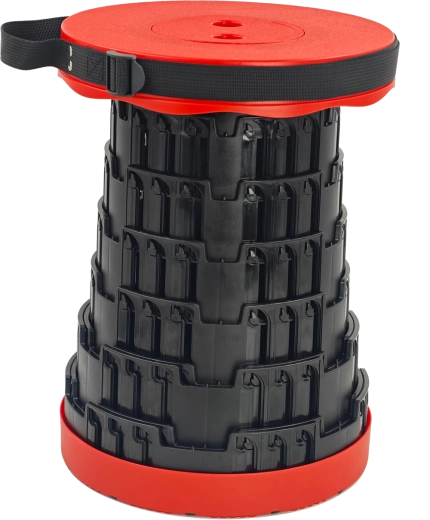 Scăunel telescopic pliabil roșu 7–45 cm