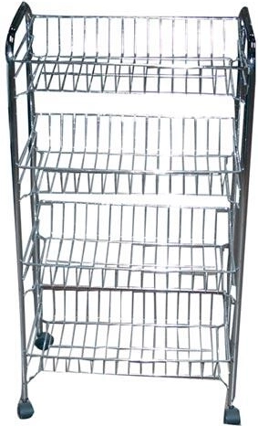 Cărucior de baie BRILLY cu 3 coșuri, crom, 46 × 28 × 60 cm