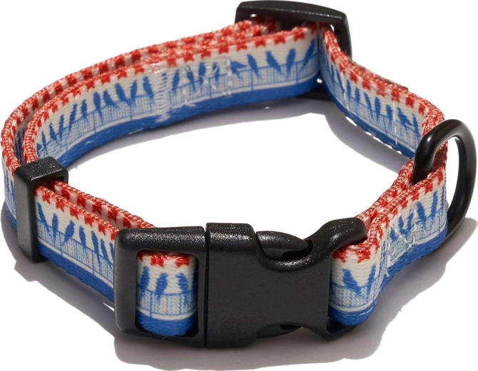 Explorer Dog zgardă cu motiv de păsări, mărimea S (24–36 cm, lățime 1,5 cm)
