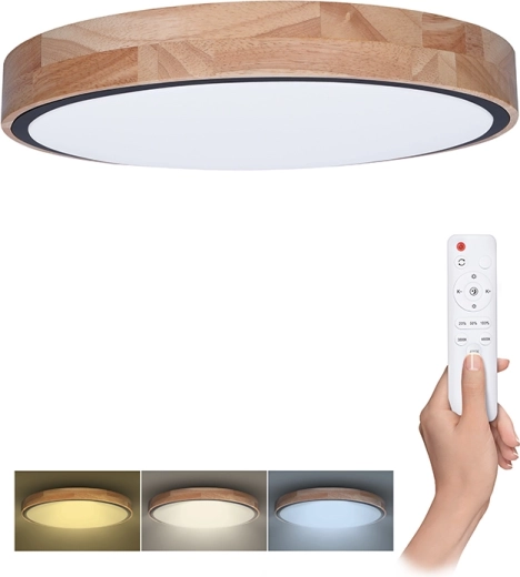 Solight corp de iluminat LED pentru tavan și perete Iron Oak cu telecomandă 48 W, 40 cm, reglabil, CCT 3000–6500 K