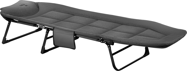 Pat pliant de camping NILS Camp 200 cm cu spătar reglabil