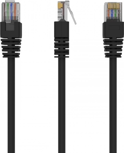 Cablu patch Cat 5e UTP 0,25 m negru