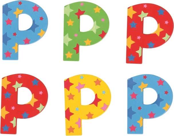 Litere din lemn cu steluțe