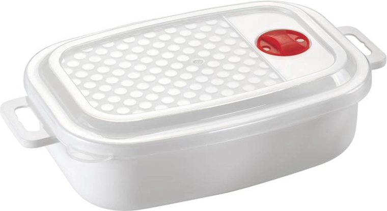 Cutie din plastic pentru cuptorul cu microunde HEIDRUN 1,5 l cu capac