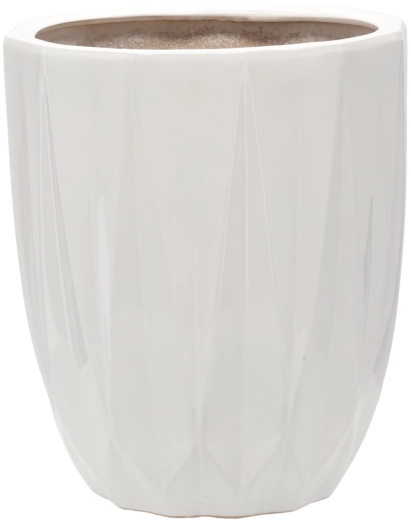 Ghiveci ceramic pentru flori 30 × 30 × 36 cm, alb lucios