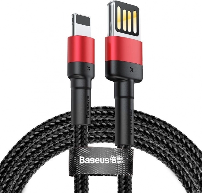 BASEUS Cafule cablu rezistent USB‑Lightning 1 m, 2,4 A (negru‑roșu)