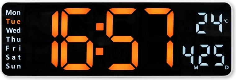 Ceas electronic de perete Santa Cruz cu afișaj LED