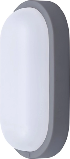 Solight LED aplică ovală de exterior 13 W, 910 lm, 4000 K, IP54, gri, 21 cm