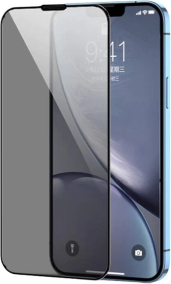 Sticlă temperată cu margine neagră pentru iPhone 15 Pro