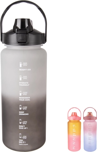 Sticlă sport pentru băut 2 l cu indicator de timp, mix de culori