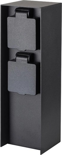 Stâlp electric de grădină Solight IP44 cu 2 prize, negru