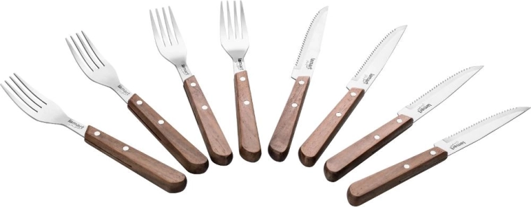 Set de tacâmuri pentru steak Lamart Walnut, 8 piese