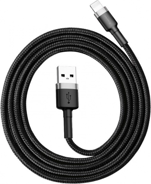 Baseus Cafule cablu USB–Lightning 0,5 m 2,4 A (gri‑negru)
