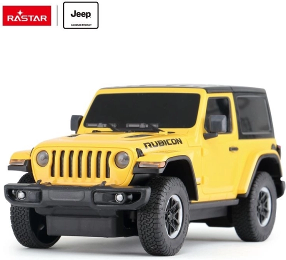 Mașină RC Rastar Jeep Wrangler JL cu telecomandă 1:24 galbenă