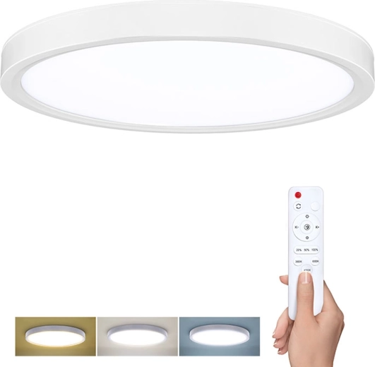 Solight LED plafonieră/aplică de perete Estela White cu telecomandă, 60 W, 4500 lm, 50 cm, dimabilă, CCT 3000–6500 K