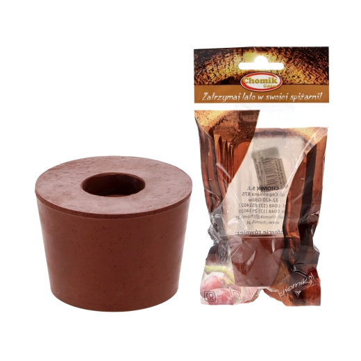 Dop conic din cauciuc cu orificiu pentru tub de fermentație