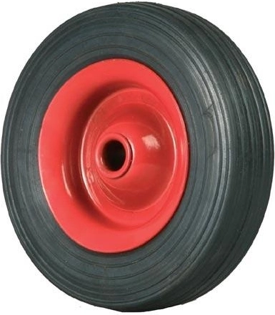 Roată plină pentru cărucior tip rudl 120 mm cu disc metalic și butuc glisant 12 mm