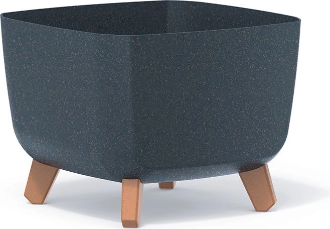 Ghiveci Gracia Square Eco Wood 24 × 24 cm – design antracit cu imitație de lemn