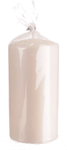 Lumânare cilindrică lucioasă în nuanță de aur roz 7 × 18 cm